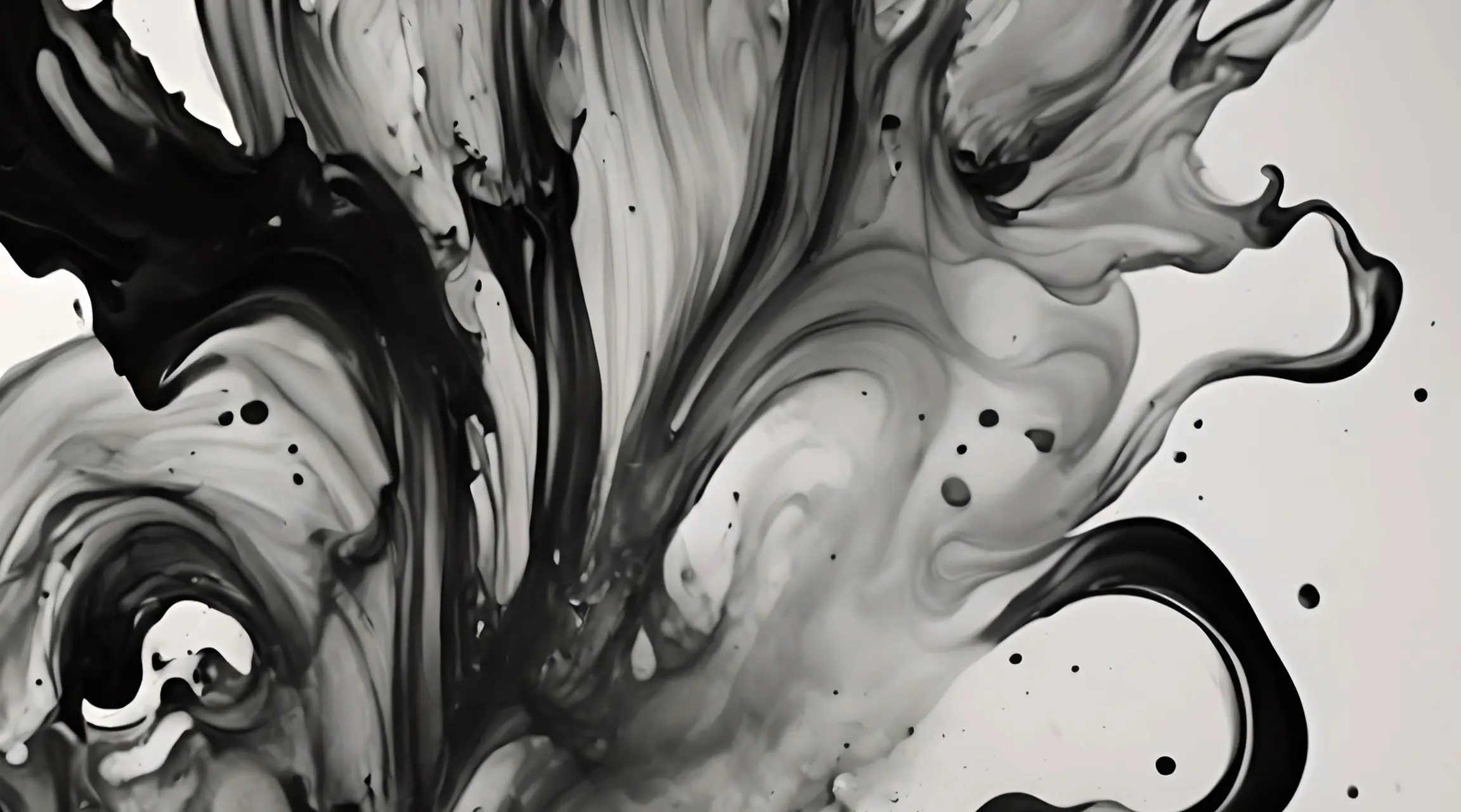 Dynamic Black and White Ink Flow Cinematic Stock Video